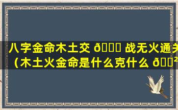八字金命木土交 🐎 战无火通关（木土火金命是什么克什么 🌲 ）